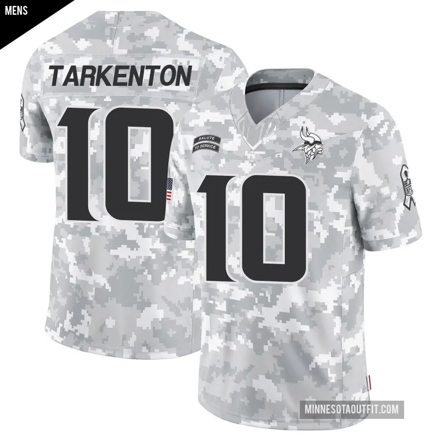 Men's Minnesota Vikings ＃10 Fran Tarkenton Arctic Camo Limited 2024 Salute to Service Jersey