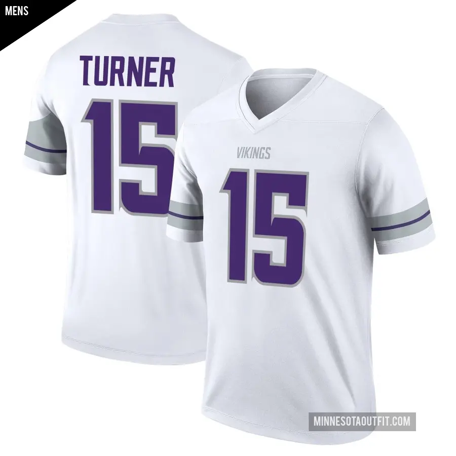 Men's Minnesota Vikings ＃15 Dallas Turner White Legend Alternate Jersey