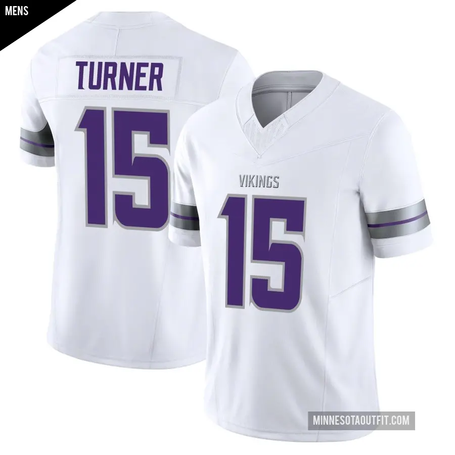 Men's Minnesota Vikings ＃15 Dallas Turner White Limited Alternate Vapor F.U.S.E. Jersey
