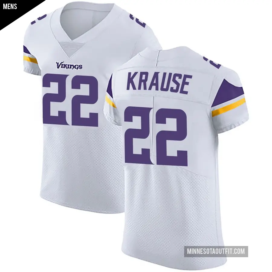 Men's Minnesota Vikings ＃22 Paul Krause White Elite Vapor Untouchable Jersey