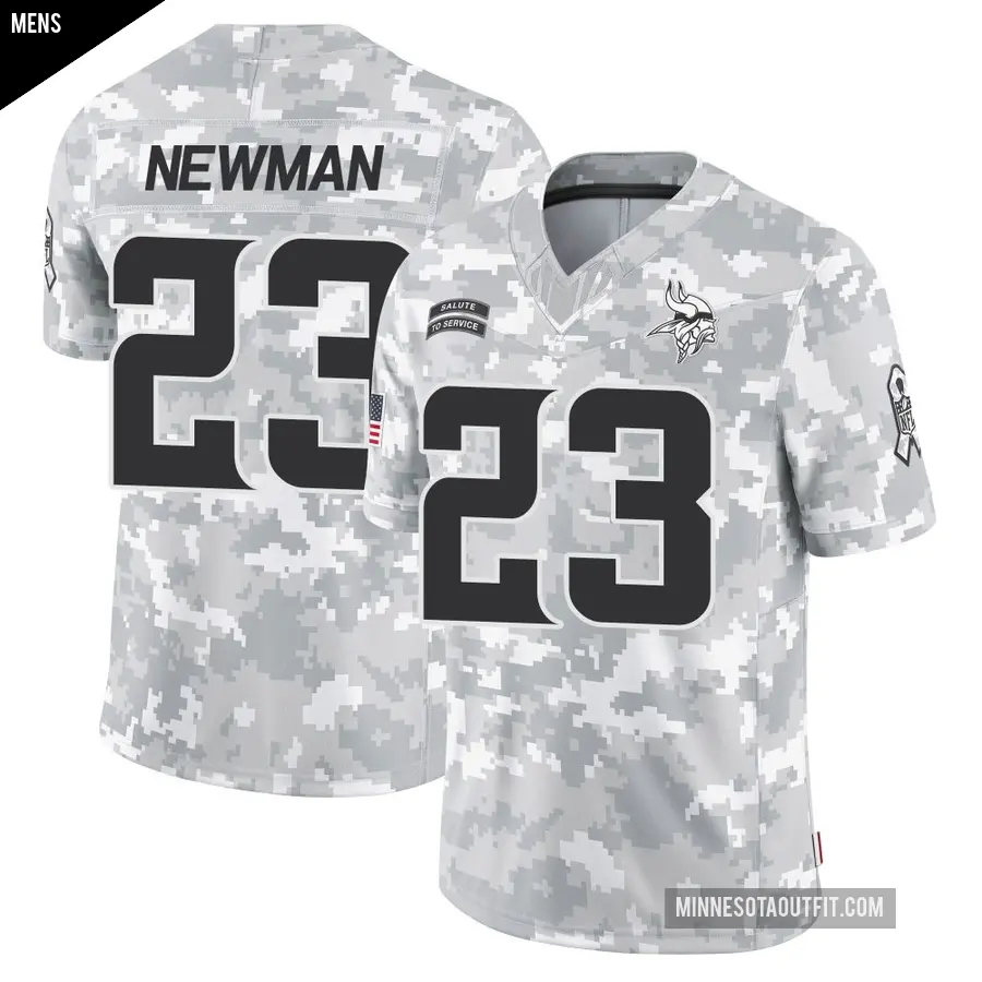 Men's Minnesota Vikings ＃23 Terence Newman Arctic Camo Limited 2024 Salute to Service Jersey