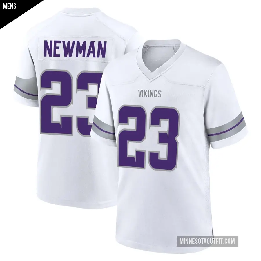 Men's Minnesota Vikings ＃23 Terence Newman White Game Alternate Jersey