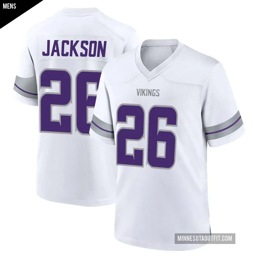 Men's Minnesota Vikings ＃26 Theo Jackson White Game Alternate Jersey