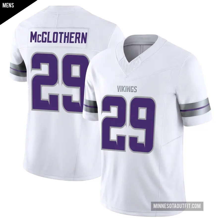 Men's Minnesota Vikings ＃29 Dwight McGlothern White Limited Alternate Vapor F.U.S.E. Jersey