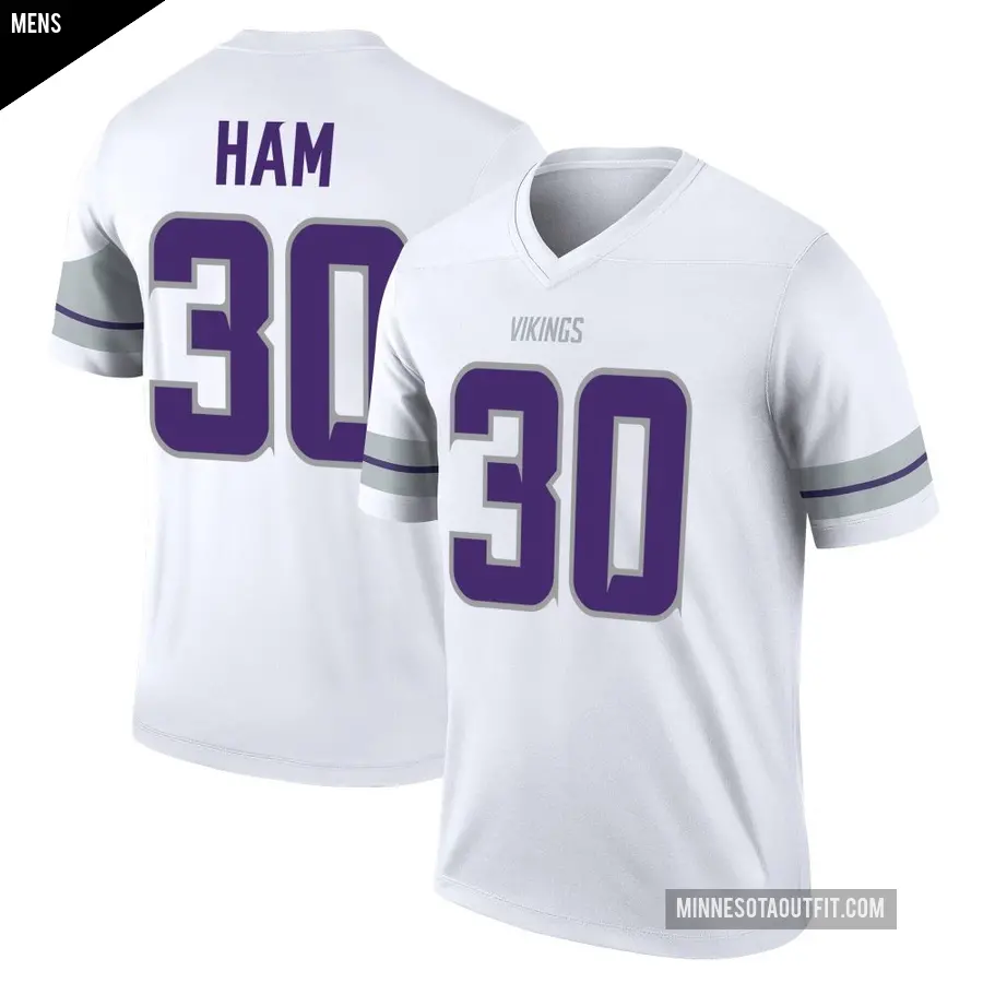 Men's Minnesota Vikings ＃30 C.J. Ham White Legend Alternate Jersey