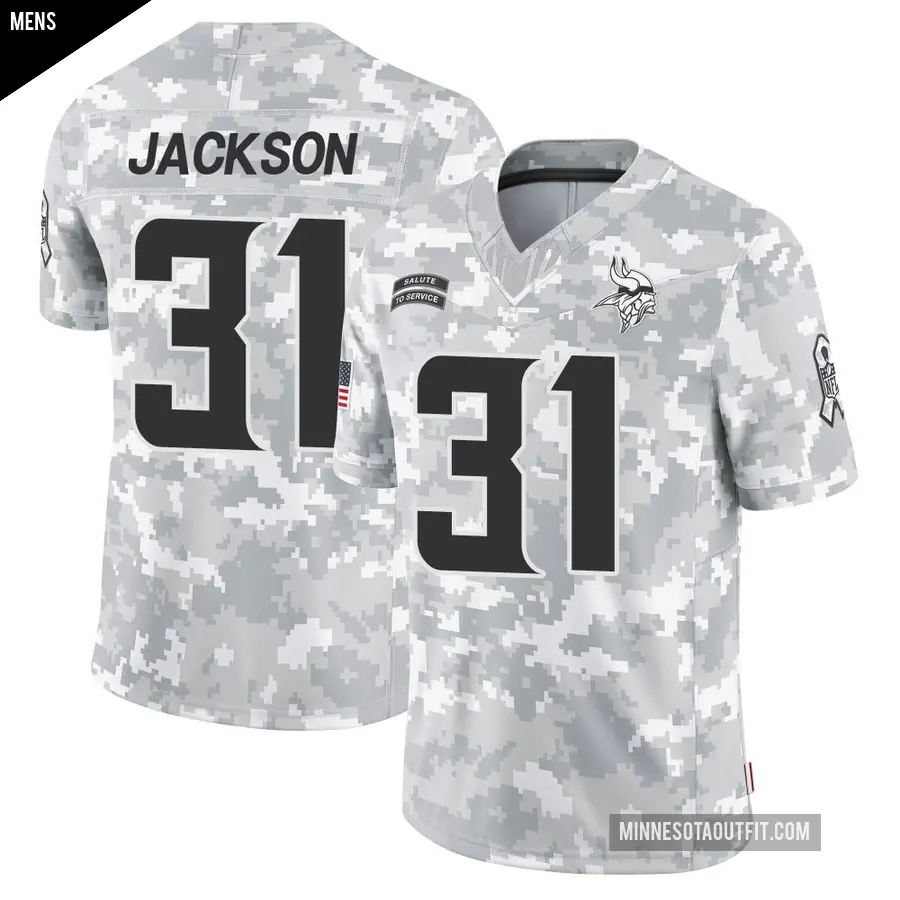 Men's Minnesota Vikings ＃31 Khyree Jackson Arctic Camo Limited 2024 Salute to Service Jersey