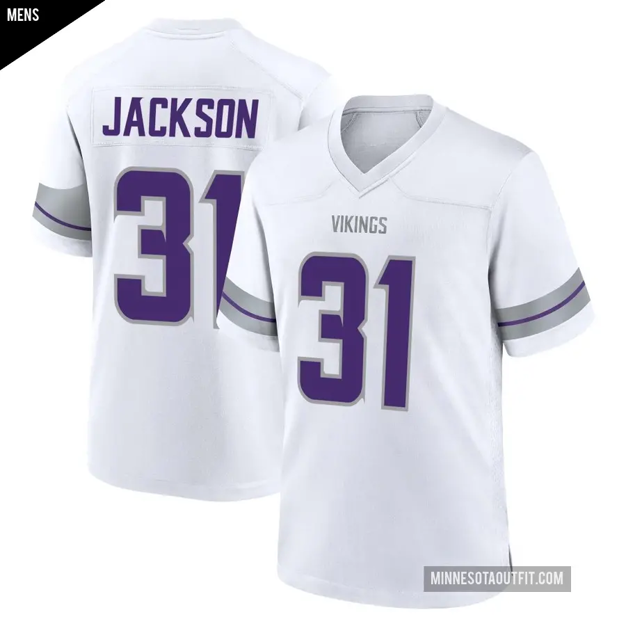 Men's Minnesota Vikings ＃31 Khyree Jackson White Game Alternate Jersey