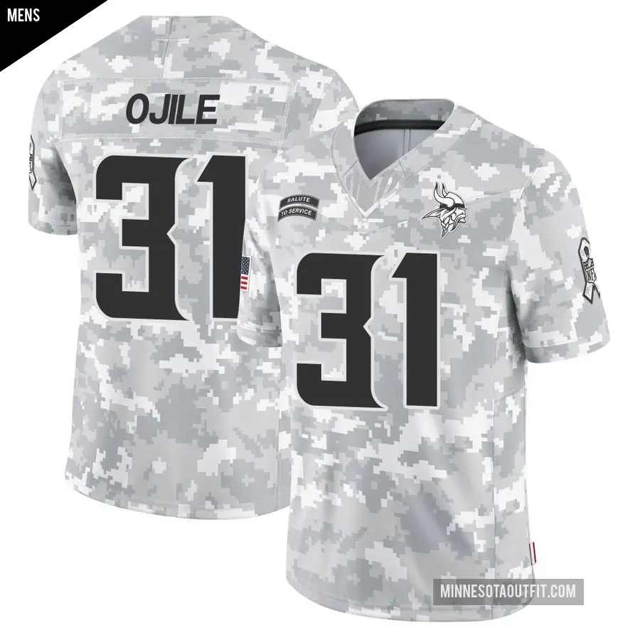 Men's Minnesota Vikings ＃31 Zach Ojile Arctic Camo Limited 2024 Salute to Service Jersey