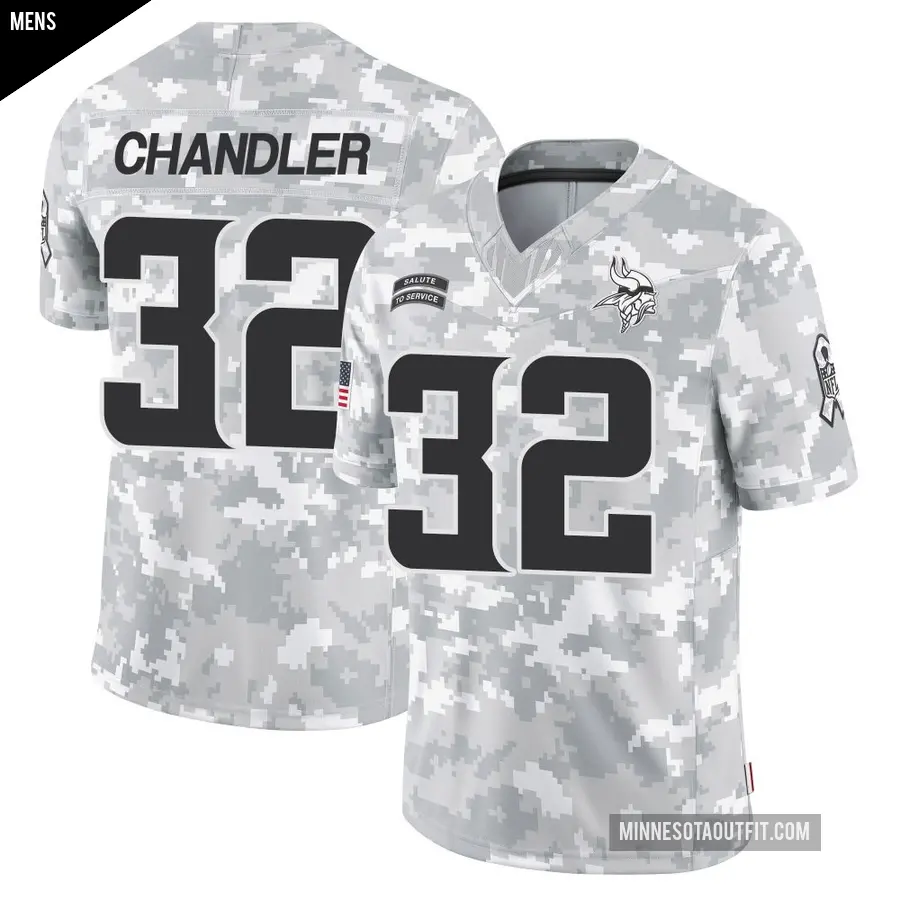 Men's Minnesota Vikings ＃32 Ty Chandler Arctic Camo Limited 2024 Salute to Service Jersey