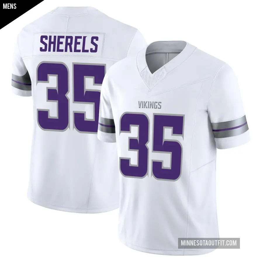 Men's Minnesota Vikings ＃35 Marcus Sherels White Limited Alternate Vapor F.U.S.E. Jersey