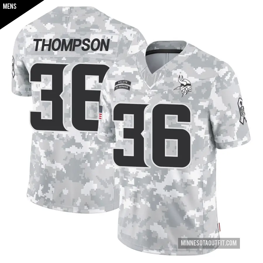 Men's Minnesota Vikings ＃36 NaJee Thompson Arctic Camo Limited 2024 Salute to Service Jersey