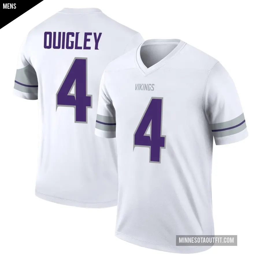 Men's Minnesota Vikings ＃4 Ryan Quigley White Legend Alternate Jersey