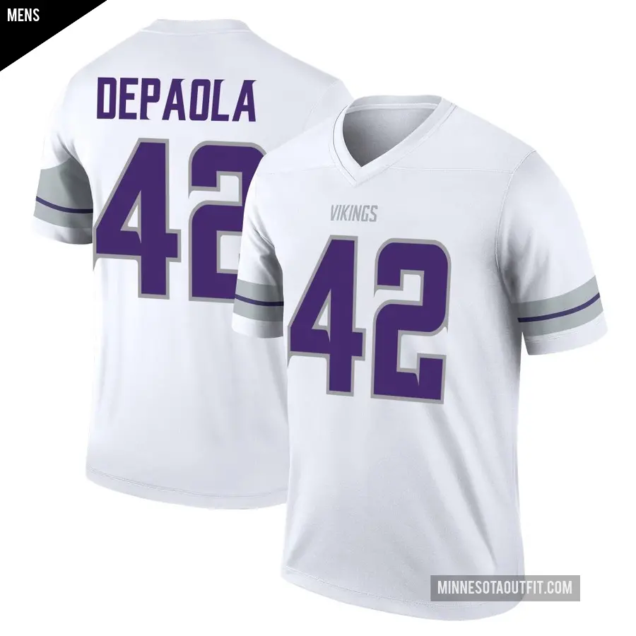 Men's Minnesota Vikings ＃42 Andrew DePaola White Legend Alternate Jersey