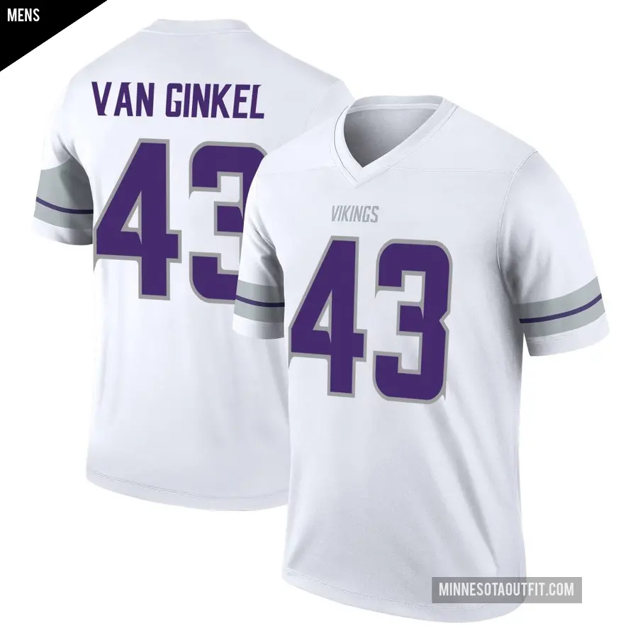 Men's Minnesota Vikings ＃43 Andrew Van Ginkel White Legend Alternate Jersey