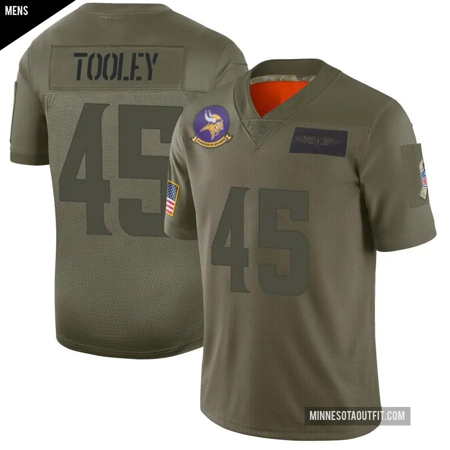 Men's Minnesota Vikings ＃45 Max Tooley Camo Limited 2019 Salute to Service Jersey