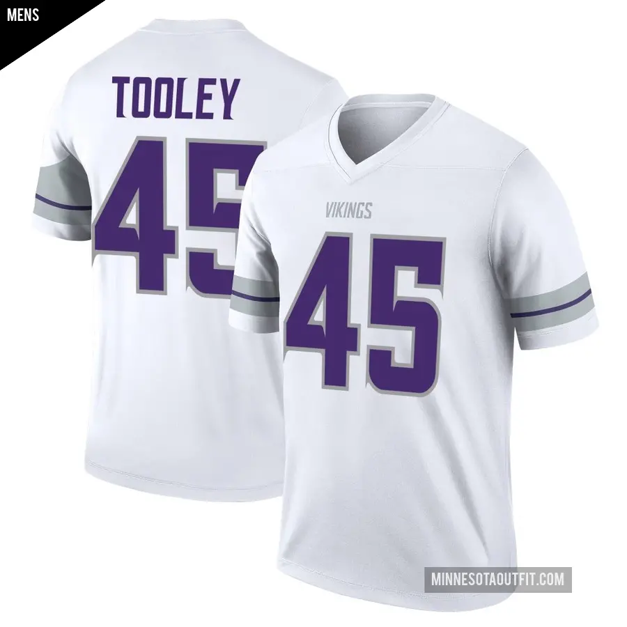 Men's Minnesota Vikings ＃45 Max Tooley White Legend Alternate Jersey