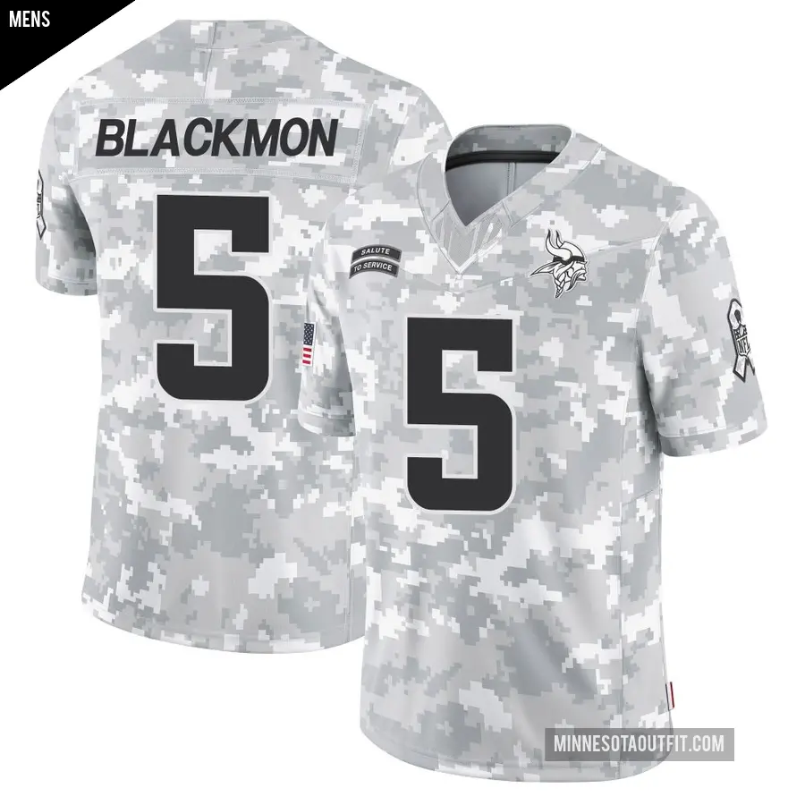 Men's Minnesota Vikings ＃5 Mekhi Blackmon Arctic Camo Limited 2024 Salute to Service Jersey