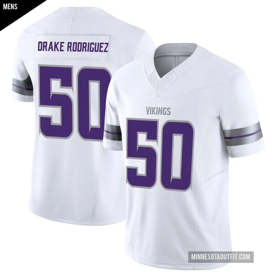Men's Minnesota Vikings ＃50 Levi Drake Rodriguez White Limited Alternate Vapor F.U.S.E. Jersey