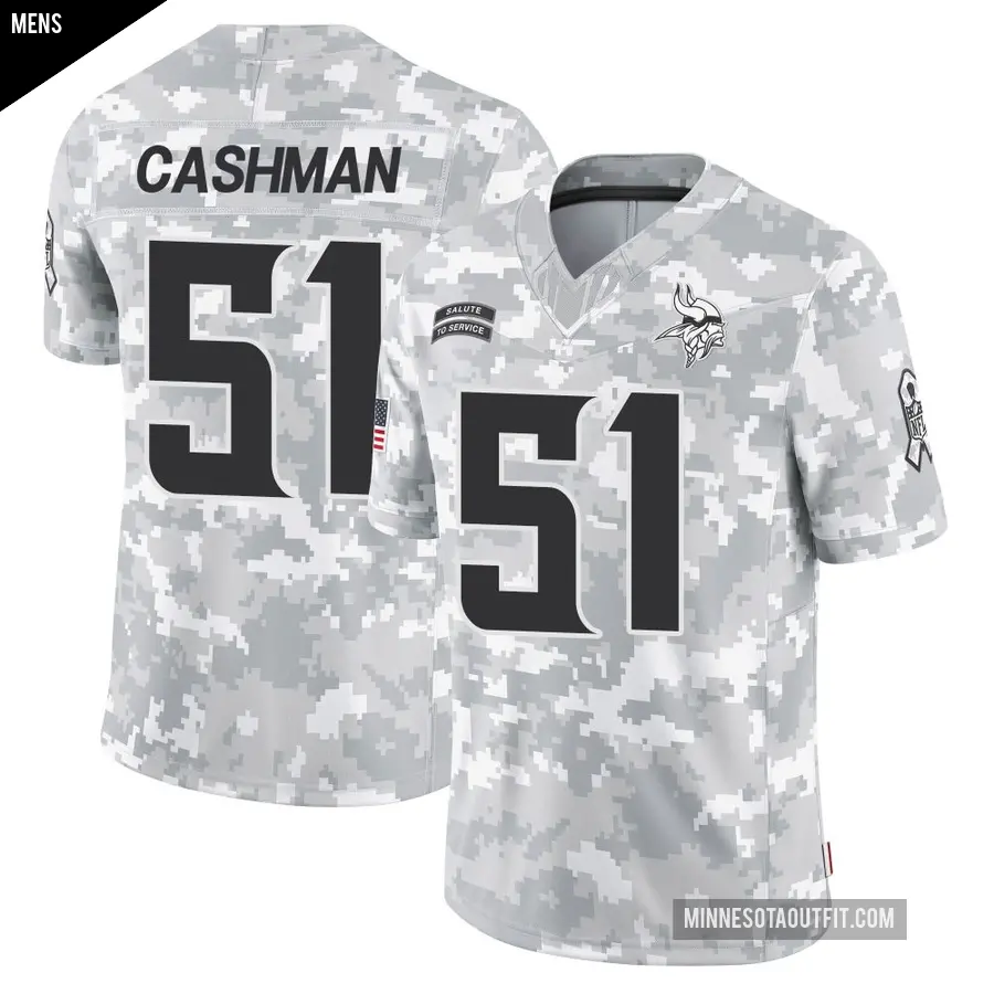 Men's Minnesota Vikings ＃51 Blake Cashman Arctic Camo Limited 2024 Salute to Service Jersey