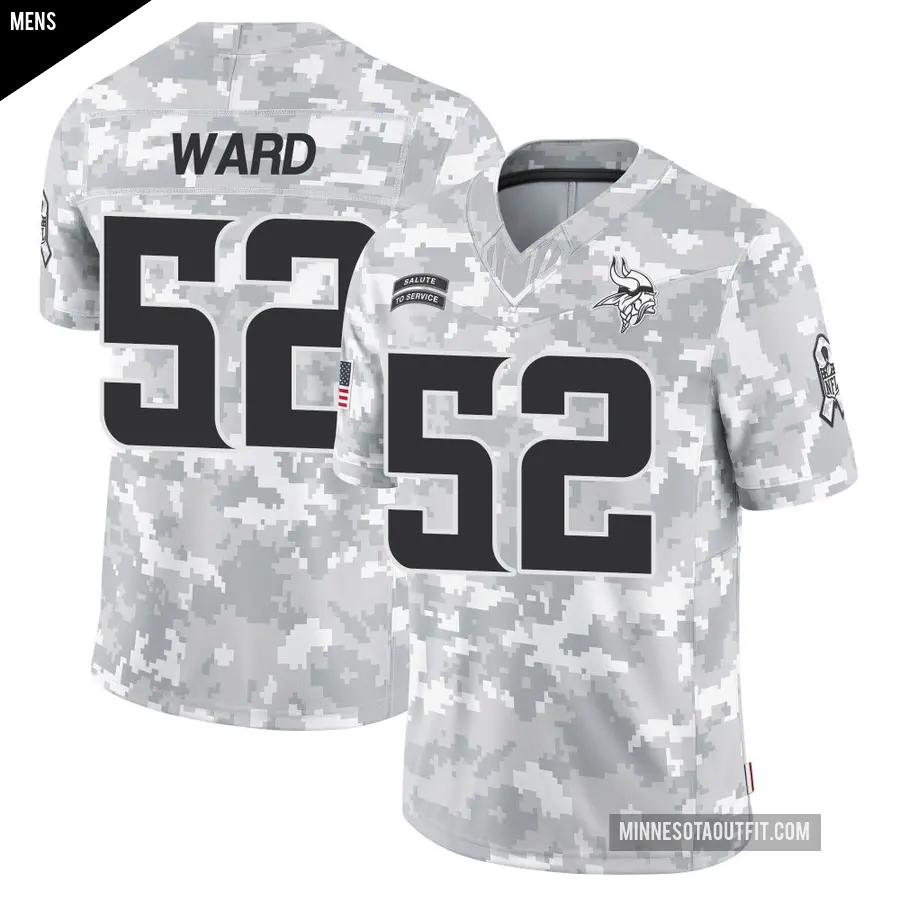 Men's Minnesota Vikings ＃52 Jihad Ward Arctic Camo Limited 2024 Salute to Service Jersey