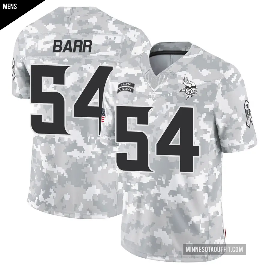Men's Minnesota Vikings ＃54 Anthony Barr Arctic Camo Limited 2024 Salute to Service Jersey