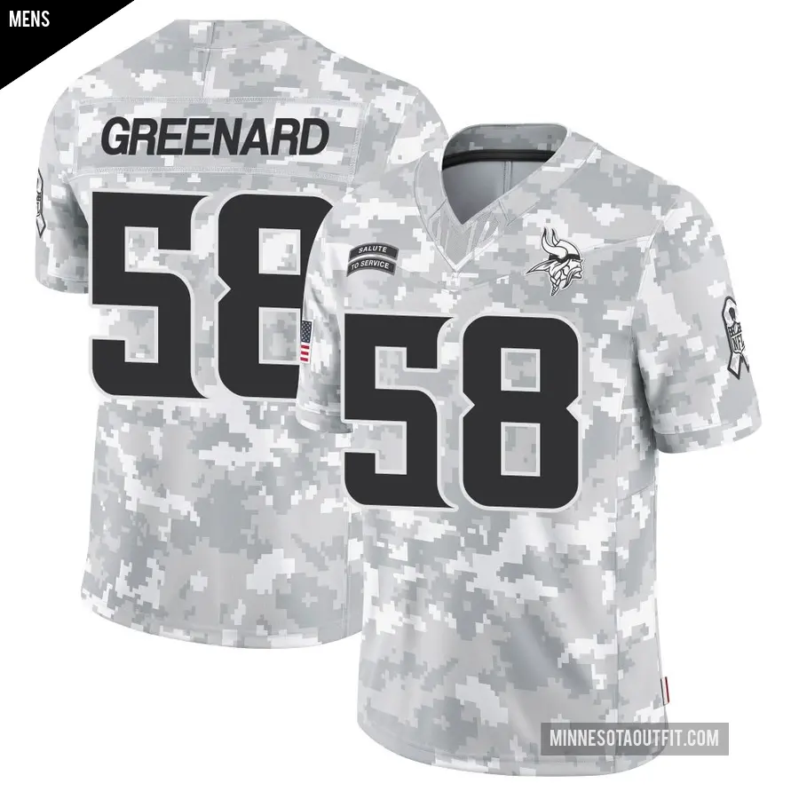 Men's Minnesota Vikings ＃58 Jonathan Greenard Arctic Camo Limited 2024 Salute to Service Jersey