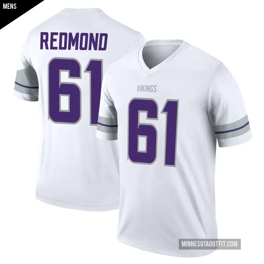 Men's Minnesota Vikings ＃61 Jalen Redmond White Legend Alternate Jersey