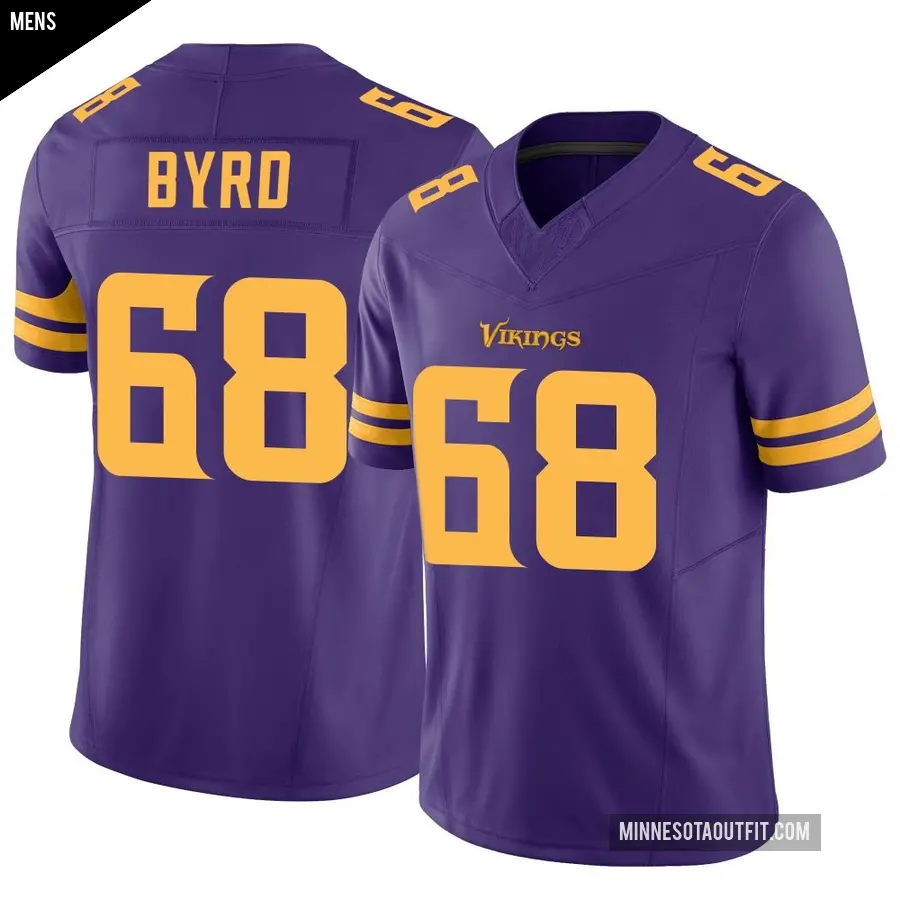 Men's Minnesota Vikings ＃68 Henry Byrd Purple Limited Alternate Vapor F.U.S.E. Jersey