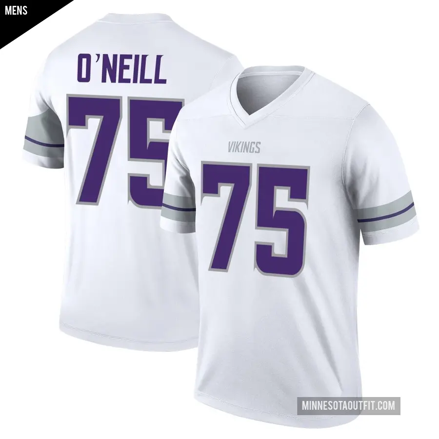 Men's Minnesota Vikings ＃75 Brian O'Neill White Legend Alternate Jersey