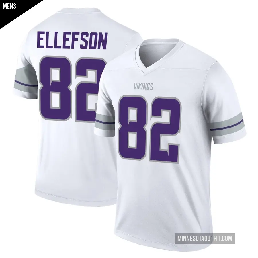 Men's Minnesota Vikings ＃82 Ben Ellefson White Legend Alternate Jersey