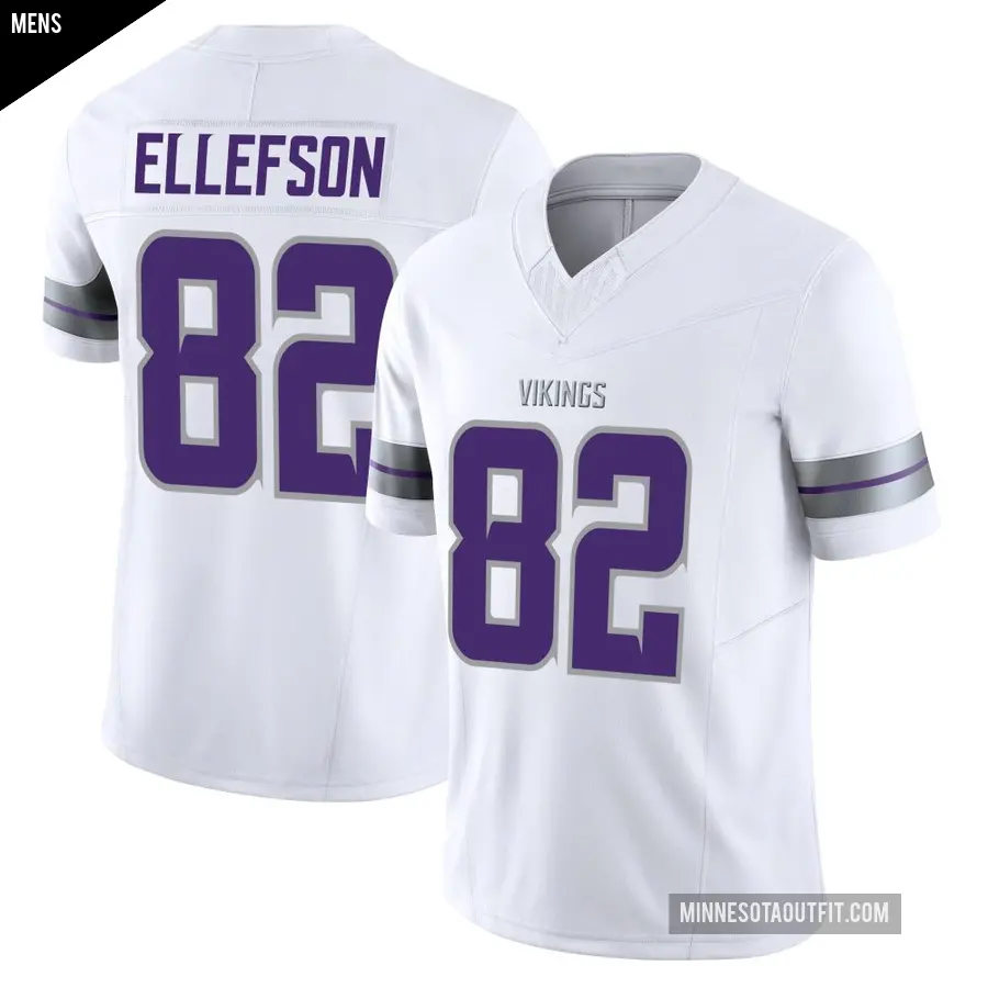 Men's Minnesota Vikings ＃82 Ben Ellefson White Limited Alternate Vapor F.U.S.E. Jersey