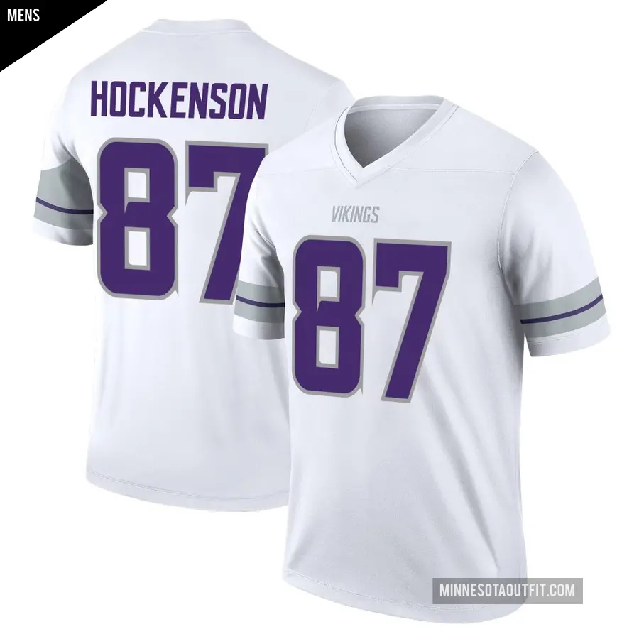 Men's Minnesota Vikings ＃87 T.J. Hockenson White Legend Alternate Jersey