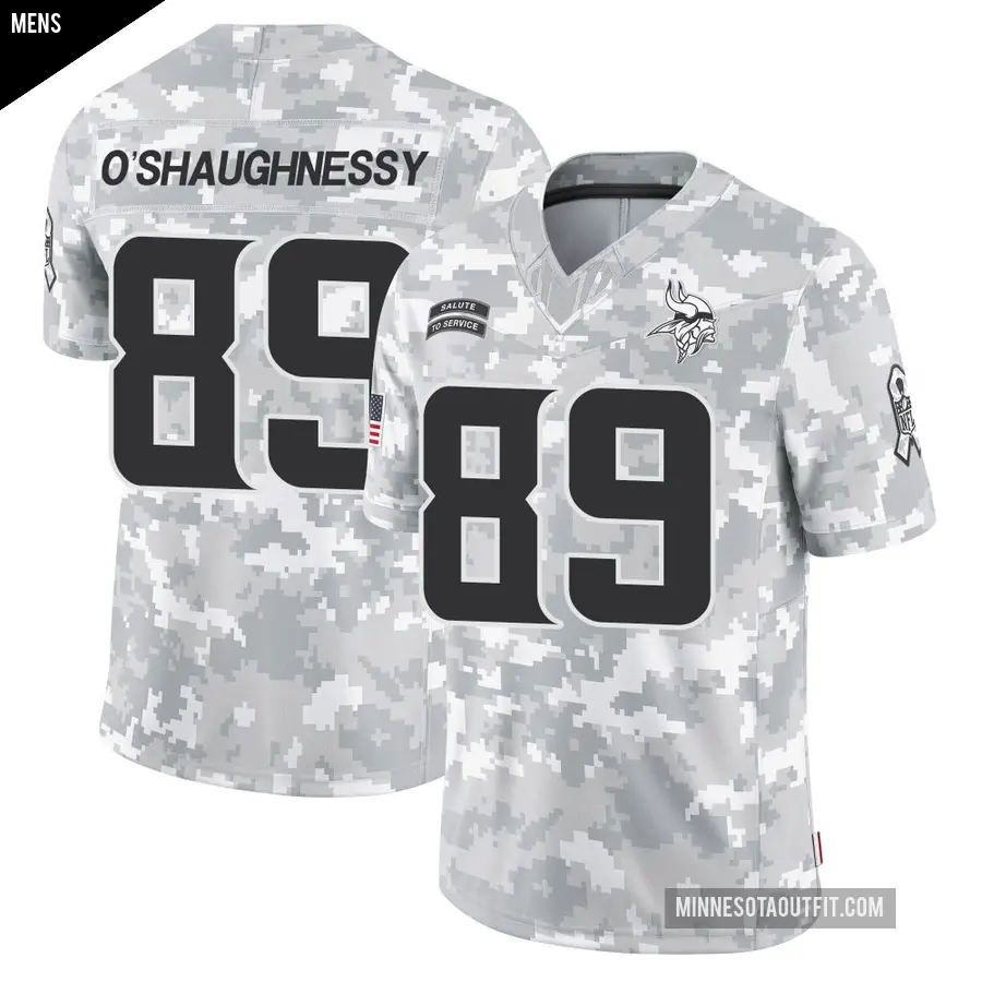 Men's Minnesota Vikings ＃89 James O'Shaughnessy Arctic Camo Limited 2024 Salute to Service Jersey