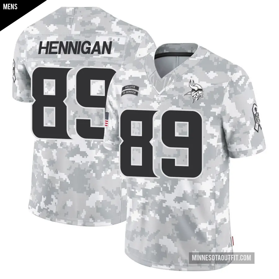 Men's Minnesota Vikings ＃89 Thomas Hennigan Arctic Camo Limited 2024 Salute to Service Jersey