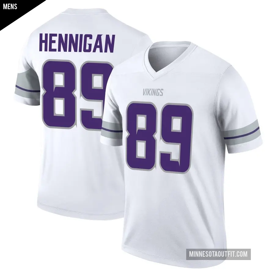 Men's Minnesota Vikings ＃89 Thomas Hennigan White Legend Alternate Jersey