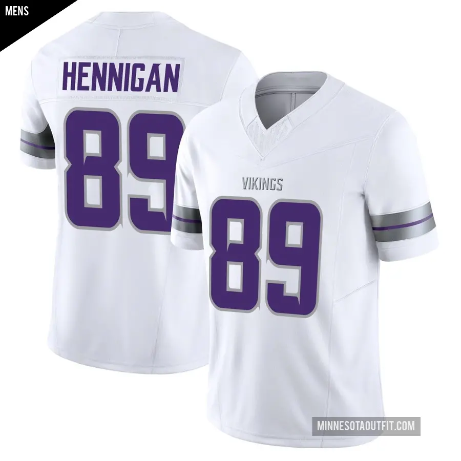 Men's Minnesota Vikings ＃89 Thomas Hennigan White Limited Alternate Vapor F.U.S.E. Jersey