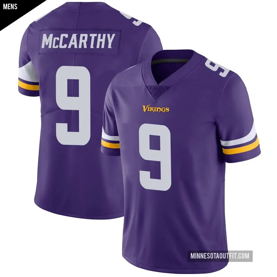 Men's Minnesota Vikings ＃9 J.J. McCarthy Purple Limited Team Color Vapor Untouchable Jersey