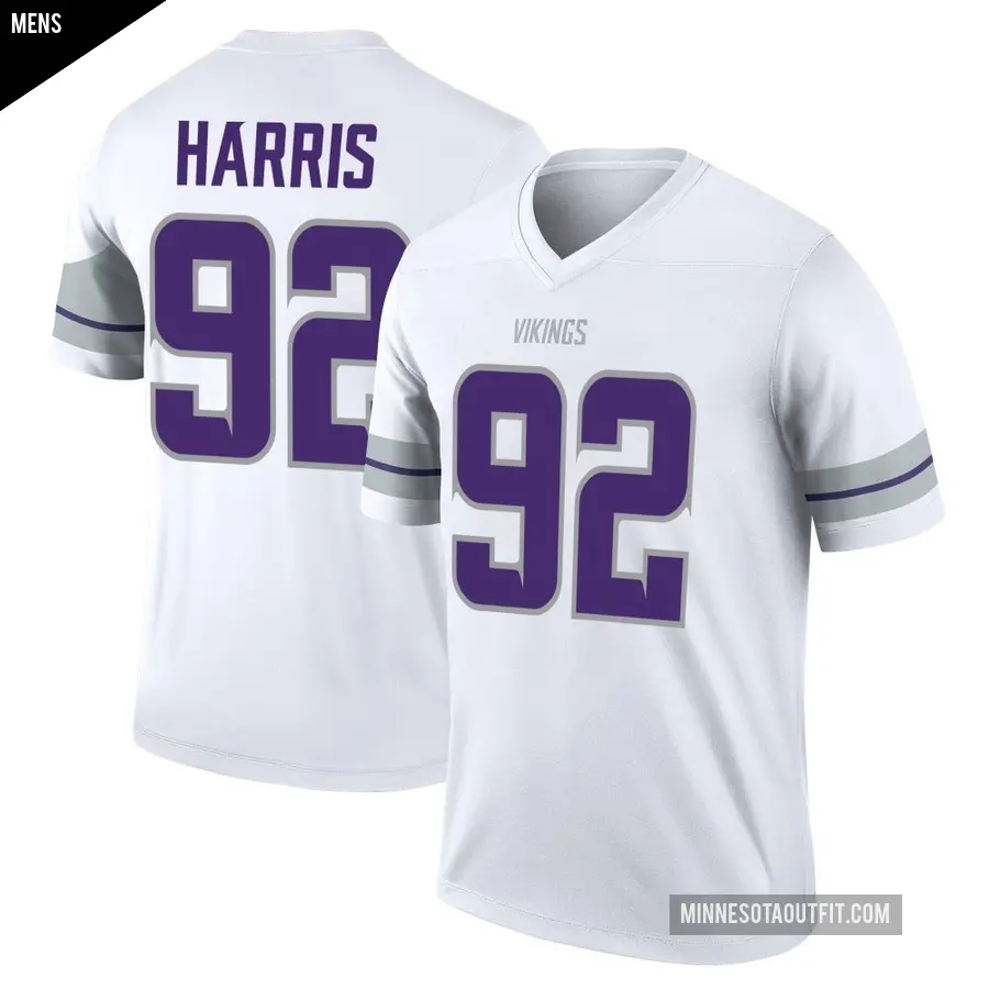 Men's Minnesota Vikings ＃92 Jonathan Harris White Legend Alternate Jersey