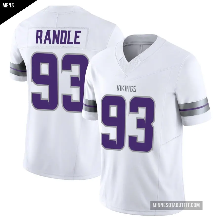 Men's Minnesota Vikings ＃93 John Randle White Limited Alternate Vapor F.U.S.E. Jersey