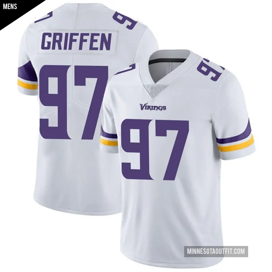 Men's Minnesota Vikings ＃97 Everson Griffen White Limited Vapor Untouchable Jersey