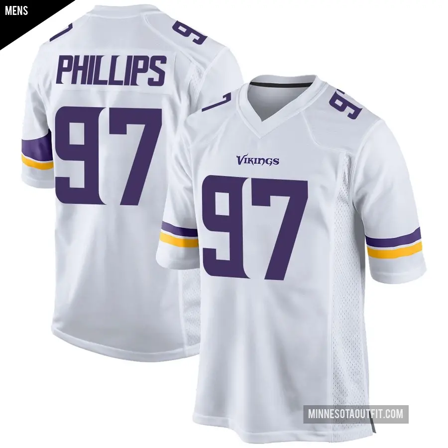 Men's Minnesota Vikings ＃97 Harrison Phillips White Game Jersey