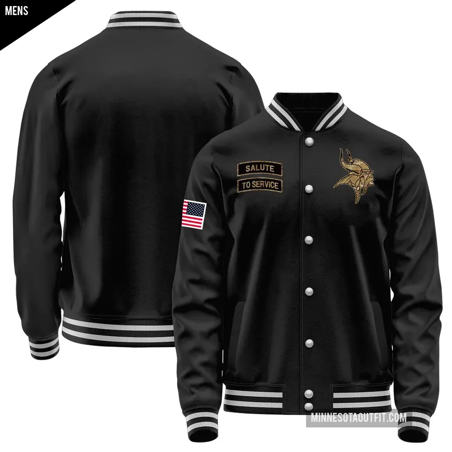 Men's Minnesota Vikings Black Salute to Service Sideline Performance Jacket