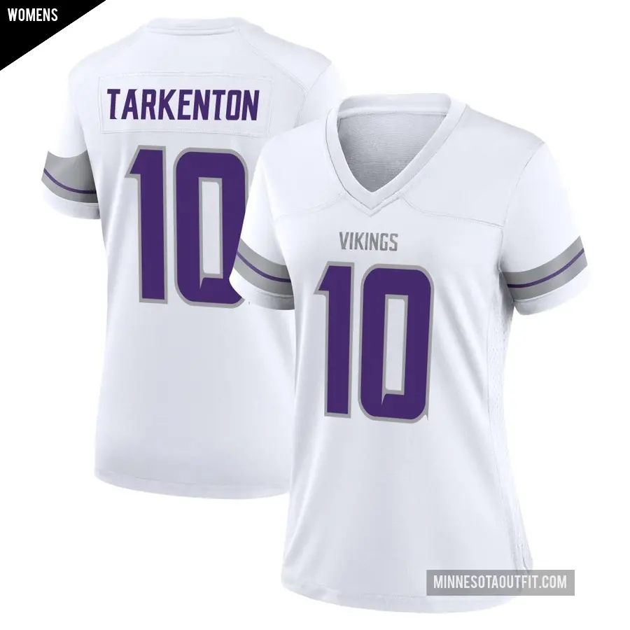 Women's Minnesota Vikings ＃10 Fran Tarkenton White Game Alternate Jersey