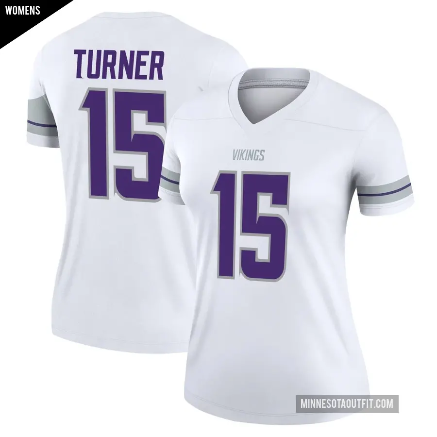 Women's Minnesota Vikings ＃15 Dallas Turner White Legend Alternate Jersey