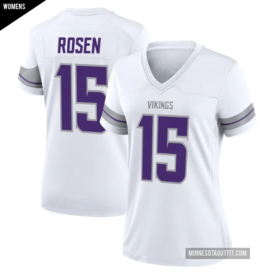 Women's Minnesota Vikings ＃15 Josh Rosen White Game Alternate Jersey