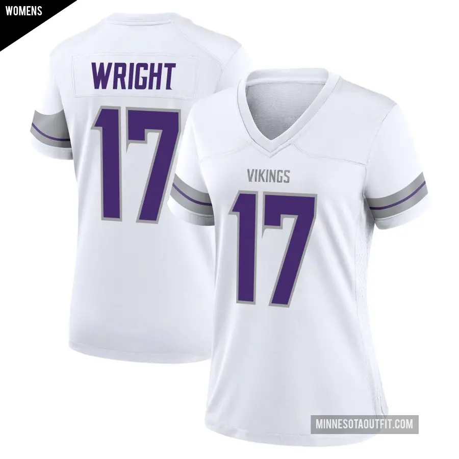 Women's Minnesota Vikings ＃17 Ryan Wright White Game Alternate Jersey