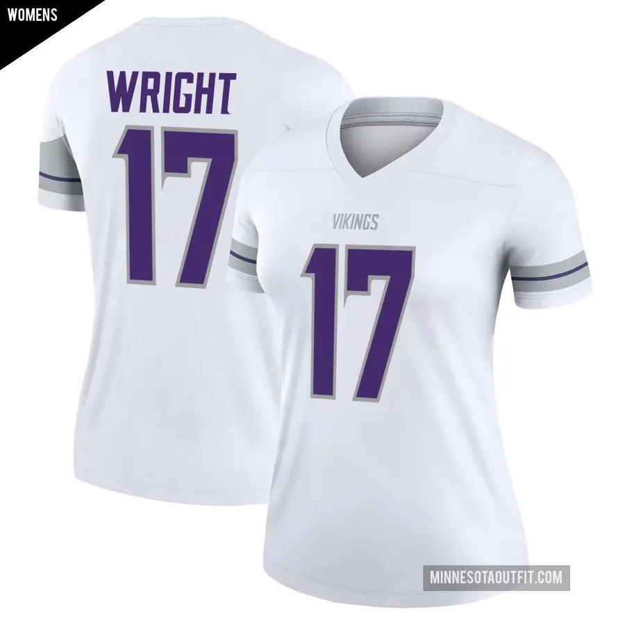 Women's Minnesota Vikings ＃17 Ryan Wright White Legend Alternate Jersey