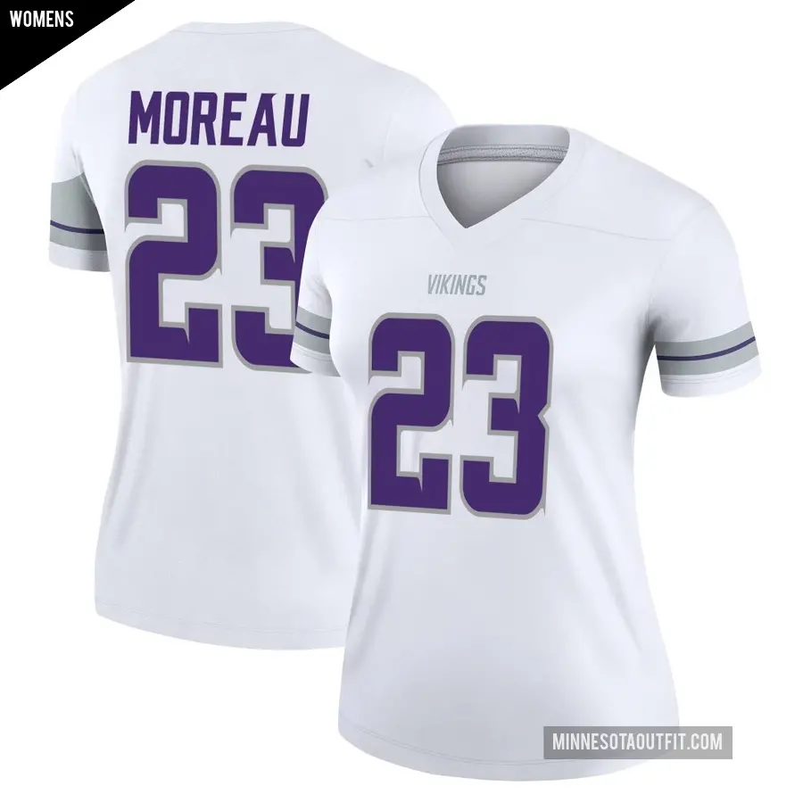 Women's Minnesota Vikings ＃23 Fabian Moreau White Legend Alternate Jersey