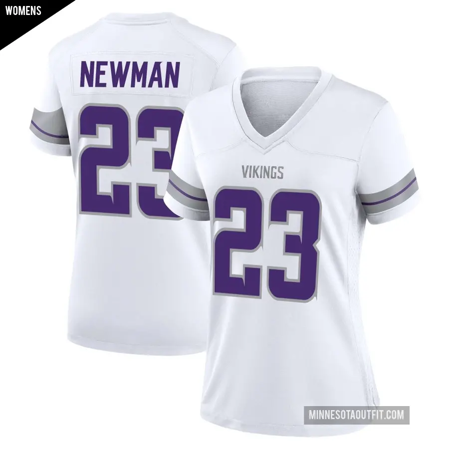 Women's Minnesota Vikings ＃23 Terence Newman White Game Alternate Jersey
