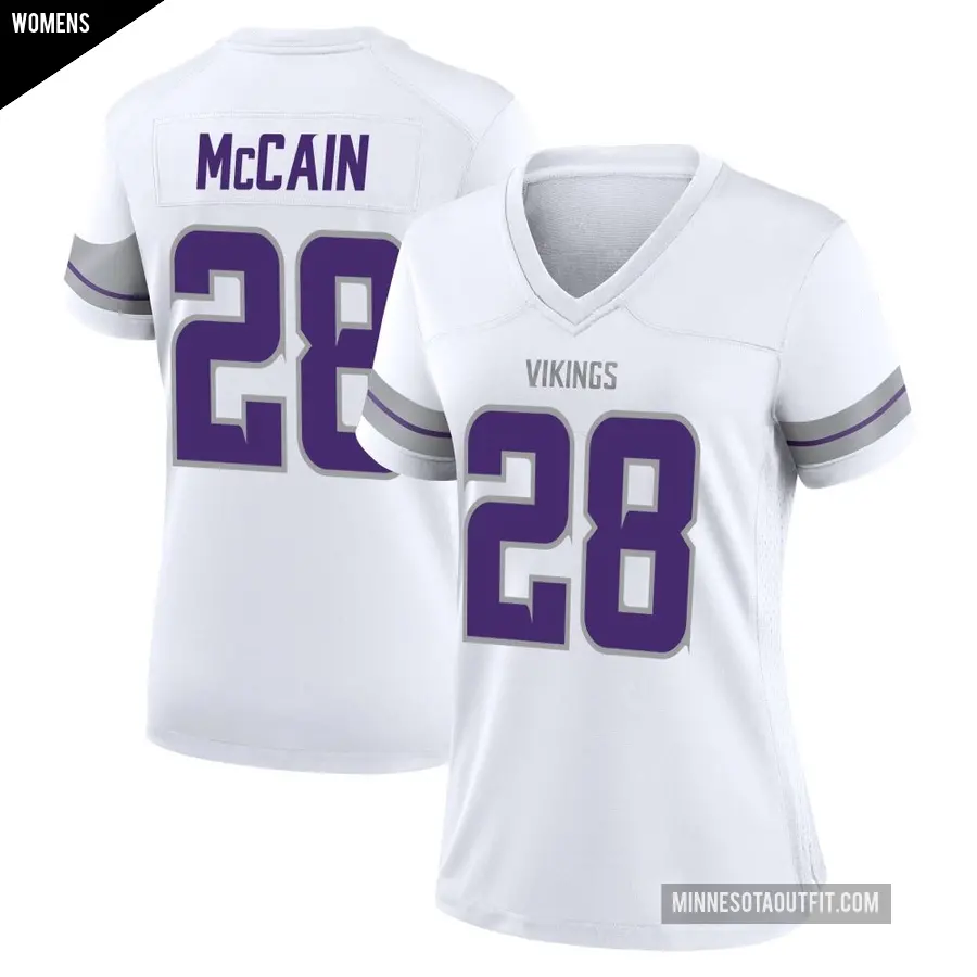 Women's Minnesota Vikings ＃28 Bobby McCain White Game Alternate Jersey